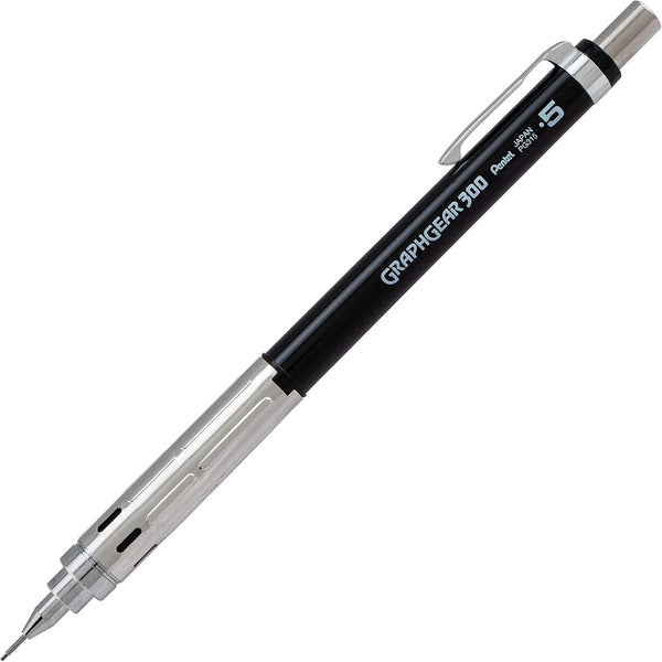 Pentel GraphGear 300 Mechanical Pencil, Box of 12 Pencils, Black (0.5mm)