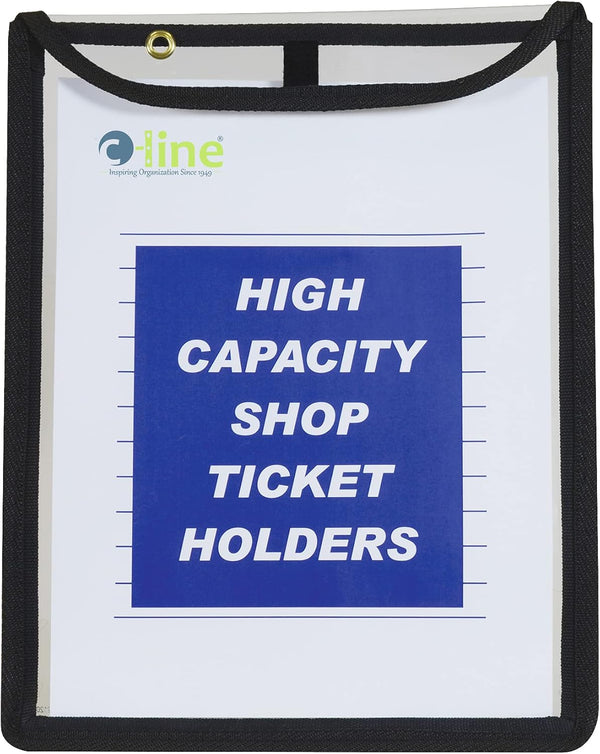 C-Line High Capacity Stitched Shop Ticket Holders, Gusseted with Flap Closure, Both Sides
