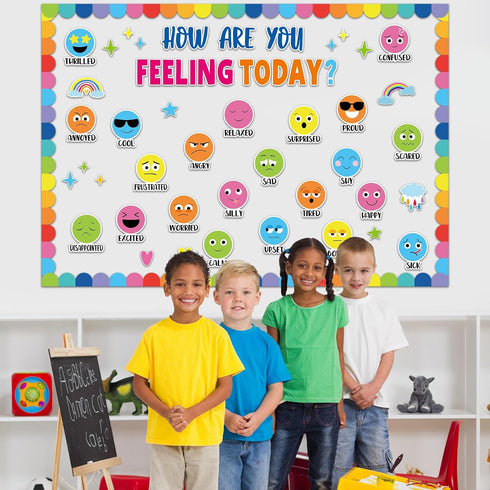 Feeling Bulletin Board Set for Classroom Decor - How are You Feeling Today Posters, Emotion Cutouts, Feeling Chart for