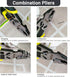 4-in-1 Pro Lineman Plier Tools - 9 Combination Pliers with Wire Stripper, Crimper, Cutter, Winding Function,