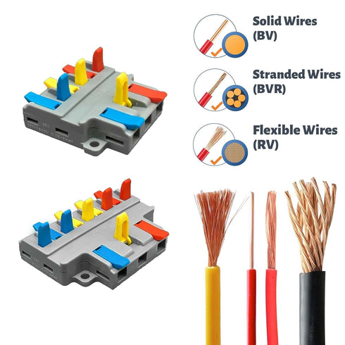 Robust Lever Wire Kit, Quick Connect Electrical Splicing, Compact Conductor 28-12 AWG for Inline Circuits