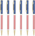 Unibene Slim Metal Retractable Ballpoint Pens, Bulk of 6 Count, Gold American Flag Design for School and Office