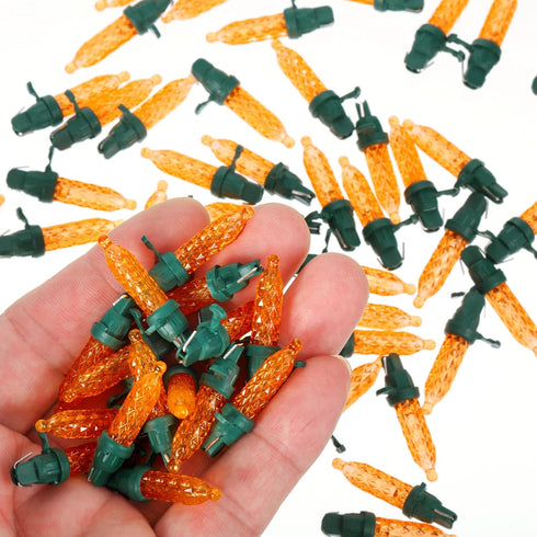 Bulk 60 Pcs Christmas LED Replacement Bulbs, Mini Christmas Tree Light Bulbs for Decorations (Orange)