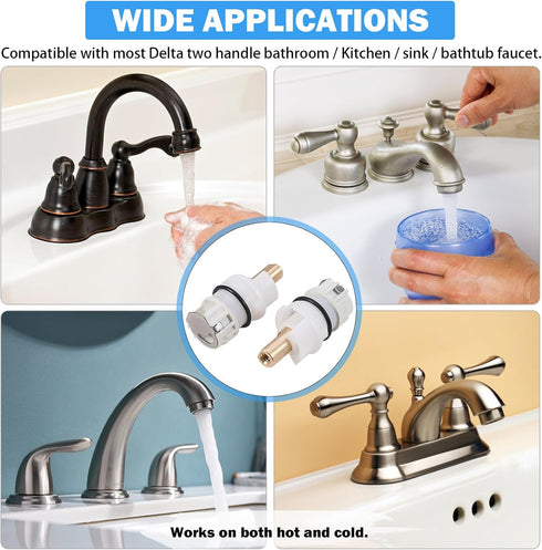 RP25513 Faucet Stem Assembly Compatible with Delta Two Handle Faucet Repair Kit, 2-PACK