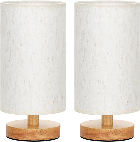 Set 2 3000K A15 Set 2, 9" Fenmzee Small Lamps of - Inline Control, Bedside Table Lamp for Bedroom with LED Blub, Easy