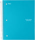 Five Star Spiral Notebooks, 3 Subject, Wide Ruled, 150 Sheets, 10-1/2" x 8", Assorted Colors, 6 Pack (73449)