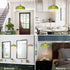 Glass Pendant Lights Kitchen Island, Vintage Brass Pendant Light Fixtures, Adjustable Green Kitchen Pendant Lighting