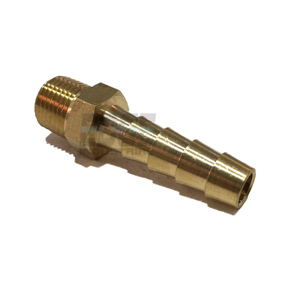 1/4" Hose ID to 1/8" Male BSP Straight Brass Fitting - Fuel/AIR/Water/Oil/Gas (Qty 01)