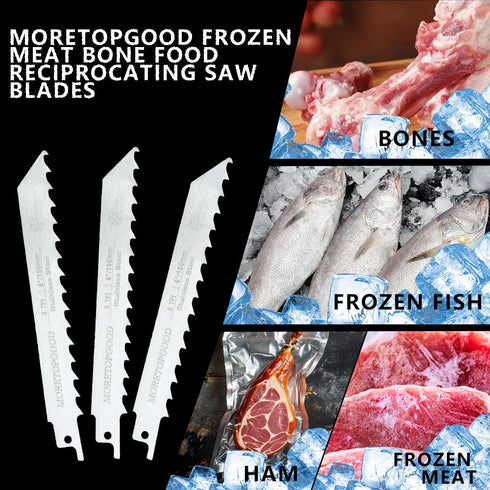 6 Inch Frozen Cutting,3 Blades-5 Pack Stainless Steel Reciprocating Saw Blades for Meat Bone TPI Food Saw
