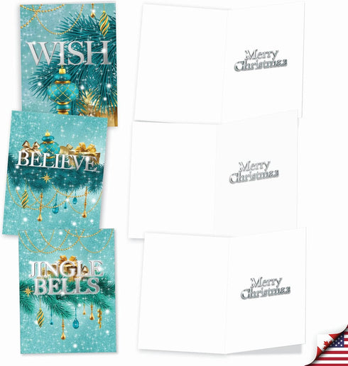 The Best Card Company - 20 Merry Christmas Greeting Cards (10 Designs, 2 Each) - Festive Holiday Assortment