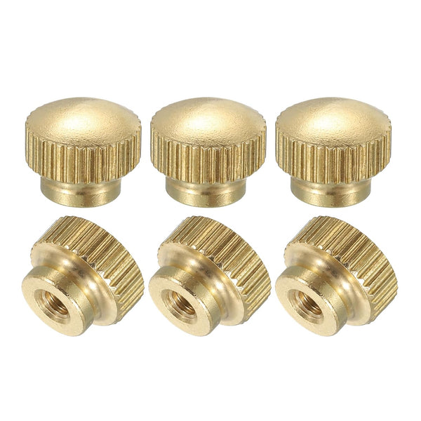 uxcell 6Pcs Knurled Thumb Nuts, M3 x D10mm x H8mm Brass High Head Fasteners for 3D Printer Parts