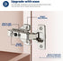 Ravinte 1 Pair Full Overlay Cabinet Door Hinges, 105 Degree Adjustable Concealed Soft Close for Face Frame Cabinet