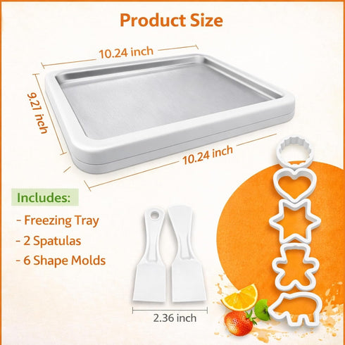 2026 2 304 Frozen Rolled Ice Cream Maker Kit Upgraded Instant DIY Ice Cream Roll Maker with Spatulas & Shape Molds