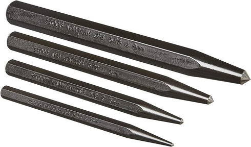 Mayhew Tools 62215 Center Punch, Black Oxide Finish, 4-Piece Set