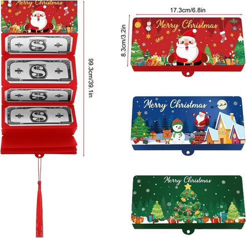 Haomax 3PCS Envelopes,10 Christmas Cash Gift Slots Christmas Money Holders for Cash, Xmas Surprise Card Holder