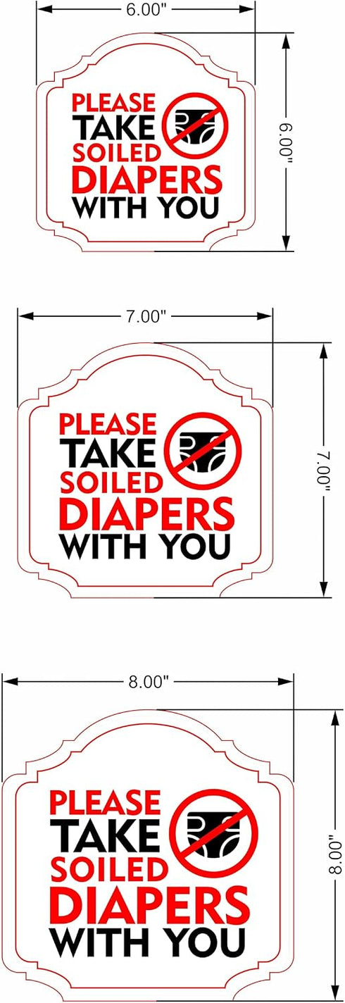 Elegant Soiled Diaper Disposal Sign for Walls or Doors | Perfect for Restaurants and Bars - Small Size