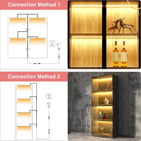 Closet 4PCS 20inch 2700K WOBANE LED Shelf Light, LED Light Kit, Pre-Cut Strip Bars, Designed for Shelves,Display Case