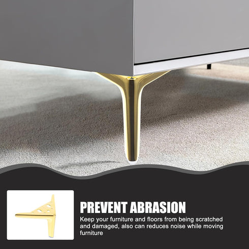 4pcs Titanium Finish Metal Furniture Support Feet Sofa Legs Steel Cabinet Table Legs for Bedside Cabinet and Bathroom