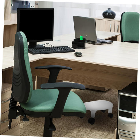 Portable Swivel Step Stool with Silent Wheels - Ideal Foot Rest for Home and Office