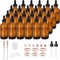 24 Pack 4oz Amber Glass Bottles with Glass Eye Droppers for Essential Oils, Lab Chemicals & More