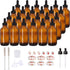 24 Pack 4oz Amber Glass Bottles with Glass Eye Droppers for Essential Oils, Lab Chemicals & More