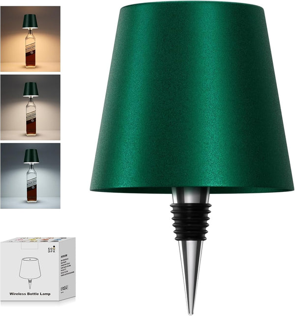 Wireless Bottle Lamp, 2025 New 3 Color Rechargeable Wine Bottle Lights for