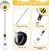 Set of 12 Bee Badge Reel ID Holders with Retractable Alligator Clip for Teacher Nurse Doctor Gifts