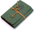 EvZ Leather Writing Journal Notebook, 5 Inches Vintage Nautical Spiral Notepad, Dark Green