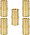 JUWO 3/4" PEX Coupling, PEX Fitting for Plumbing Repairs, Durable Brass Crimp Fitting (5 Pack)