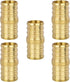 JUWO 3/4" PEX Coupling, PEX Fitting for Plumbing Repairs, Durable Brass Crimp Fitting (5 Pack)