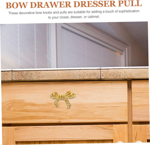 Bow Cabinet Handles Stylish Brass Pull Knobs for Wardrobes Shoe Cabinets Bedside Tables Decorative Bow Design Furniture
