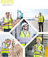 PACIFIC 10 Pockets Safety Vest for Men, ANSI Class 2, Yellow with 3M High Visibility Reflective Strips