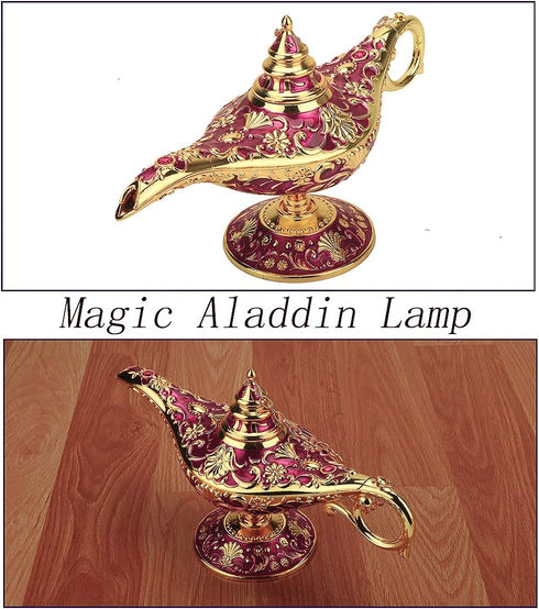 LIABI Legend Aladdin Lamp Magic Genie Wishing Light, Classic Arabian Nights Costume Props Lamp Table Decor for Home