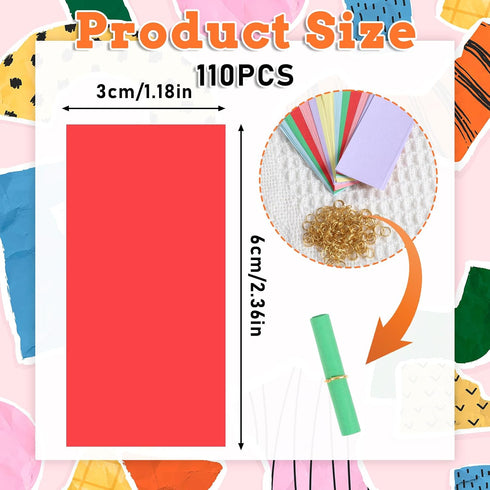 Larrel 110 Pcs Mini Scroll Paper, Colorful Lucky Wish Paper Mini Stationary Writable Message Papers for Birthday