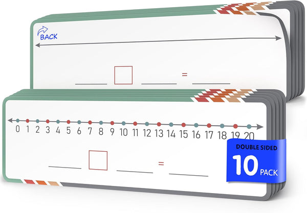 SCRIBBLEDO Dry Erase Number Line for Students, Small White Board Dry Erase Sheets for Classroom Supplies
