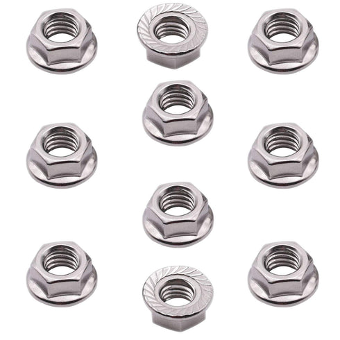 M8 x 1.25mm Serrated Flange Hex Lock Nuts, SpzcdZa 25pcs 304 Stainless Steel Metric Hex Flange Lock Nuts