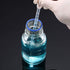 Patelai 4 Pieces Borosilicate Glass Round Media Storage Bottles, 250 ml with GL45 Blue Screw Cap for Lab Liquids
