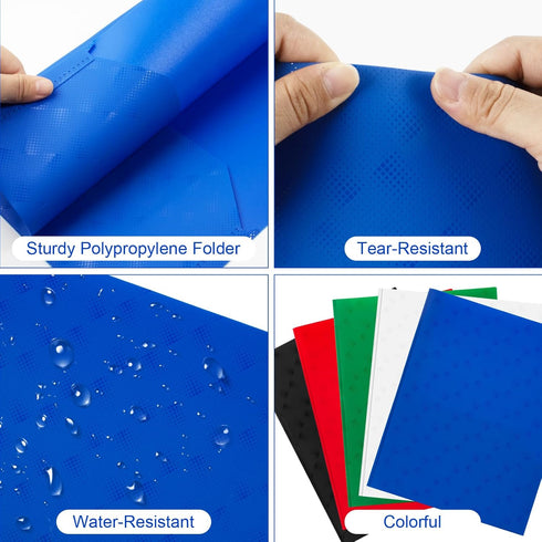 ViVin Blue Sturdy Plastic Folder, 10 Pack, 2 Pocket Folder with Prongs, Holds 8.5 * 11 Letter Size Sheets for Office