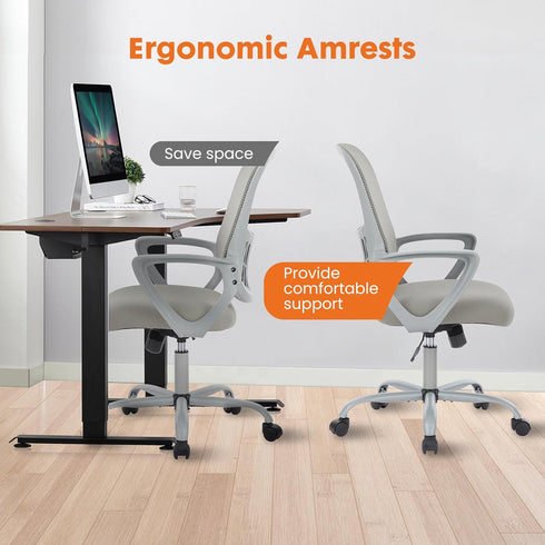 Sweetcrispy Home Office Managerial Executive Chair, Ergonomic Mesh Adjustable Swivel Mid-Back Chair with Comfortable
