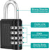 ZHEGE Combination Lock Padlock for Gym Locker, Sports, School, Outdoor, Fence and Storage (Black, 2 Pack)
