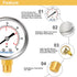Lead-Free Water Pressure Gauge Liquid Filled 60 Psi 2" Dial, Stainless Steel Case, 1/4" NPT