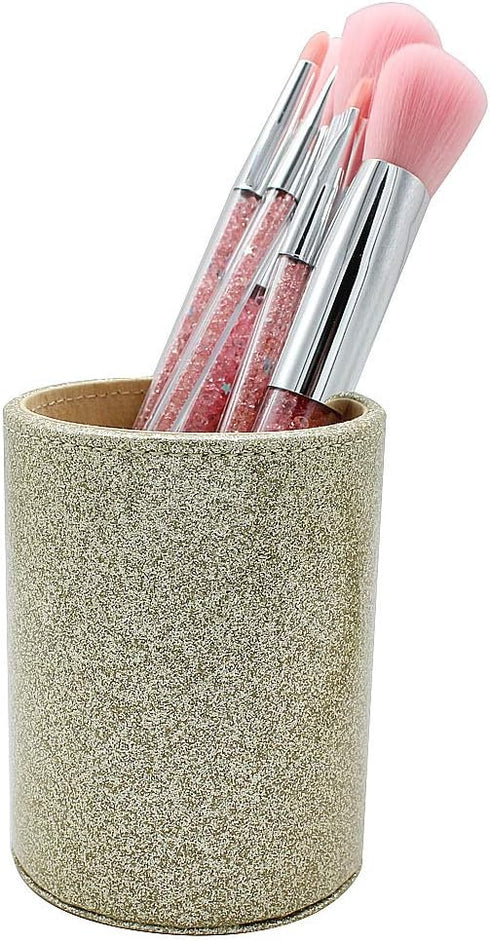 Glitter Bling Pen Holder, Multi-Functional Makeup Brush Holder, Gift for Office Classroom Home (Gold)