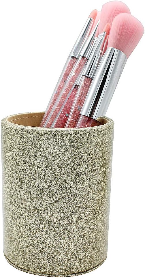 Glitter Bling Pen Holder, Multi-Functional Makeup Brush Holder, Gift for Office Classroom Home (Gold)