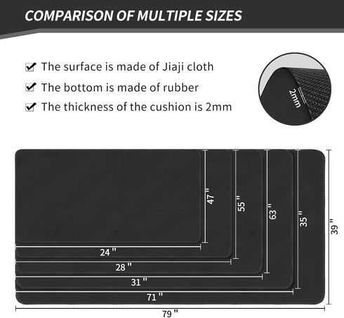 Large Tabletop Game Playmat, Poker Mat, Water and Stain Resistant Non-Slip Desk Mat (140 * 70cm*2mm)