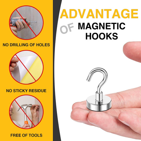 30lbs+ 2026 20 Pack DIYMAG Magnetic Hooks, Magnet Hook Cruise Cabin Ship Essentials Heavy Duty Strong Magnets