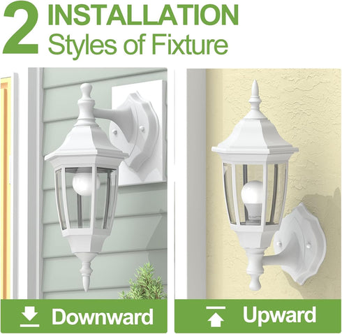 1 Pack, Bulb EMART Outdoor Front Porch Light, Exterior Anti-Corrosion, Waterproof Aluminum & Glass Shades Wall Lamp