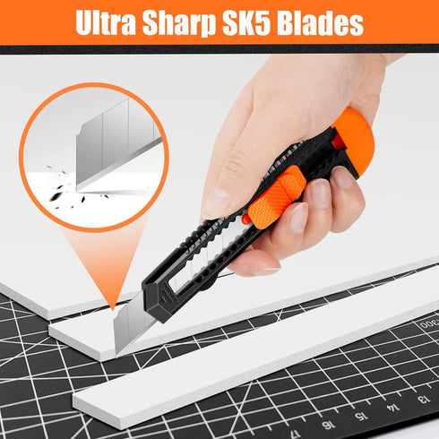 24 Pack DIYSELF Box Cutter, Box Cutters Retractable Razor Blades Utility Knife Opener Safety Snap off Knives