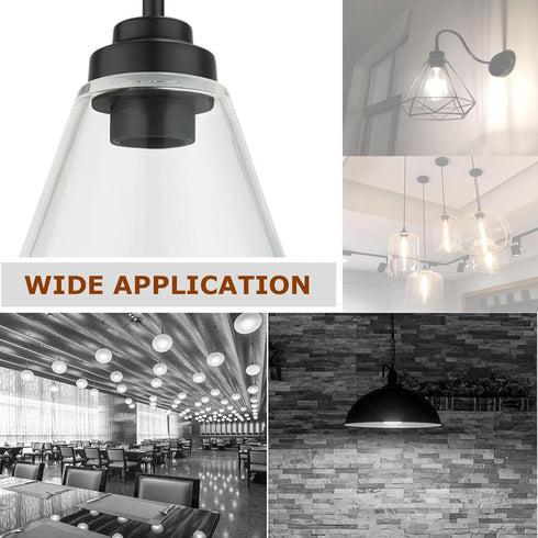 E26 E27 Ring,21.5mm/0.85inch E26 E27 1-1/2 Inches (Black,4-Pack) Light Socket Shade Height Plastic Lamp Shade Collar