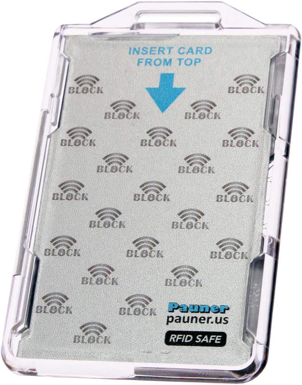 RFID Blocking ID Badge Holder for 2 Cards, Safe CAC Card Protector for TWIC, PIV Credentials, HSPD 12, Smart Card