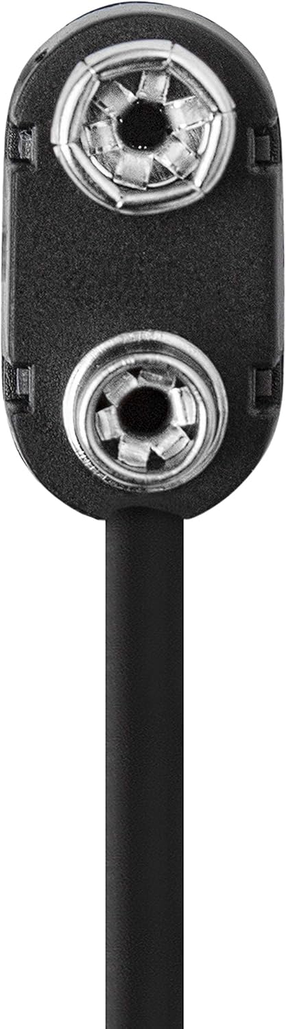 9V Battery Snap On Hard-Shell Clip Connector with Insulated Wires, 3 Pieces